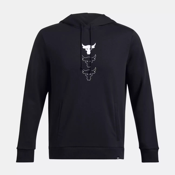 Under Armour Project Rock Rival Black Hoodie - Picture 3 of 4